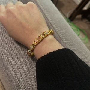 Vintage Italian Micro Mosaic Link Panel Bracelet